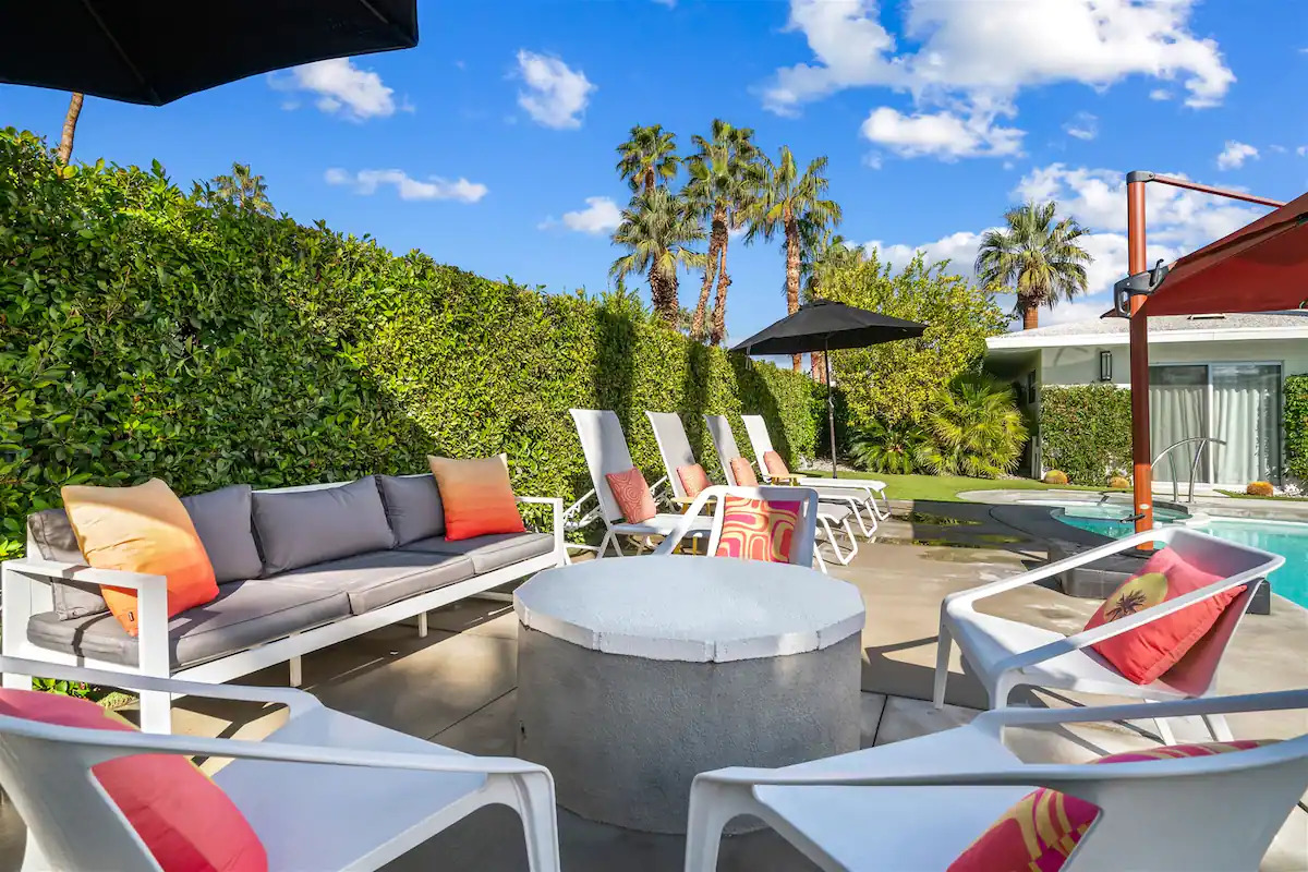 Architectural interior of the Palm Springs villa